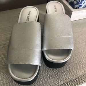 Nine West silver sandals